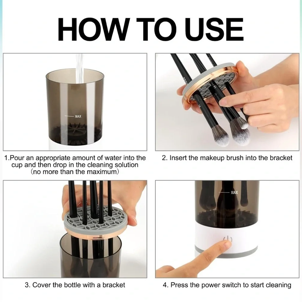 Electric Makeup Brush Cleaner machine plug and wash